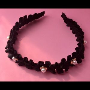 Black with pearls headband